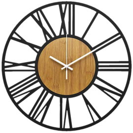 Zegar Ścienny 3D Metalowy Wiszący Vintage Rzymski Na Ścianę Loft 40cm Cichy