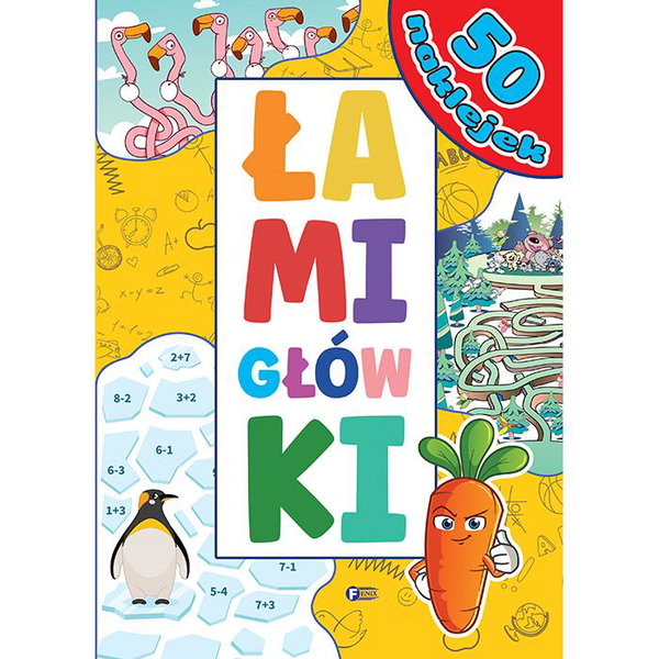 Łamigłówki dla Dzieci Zagadki Zadania + 50 Naklejek