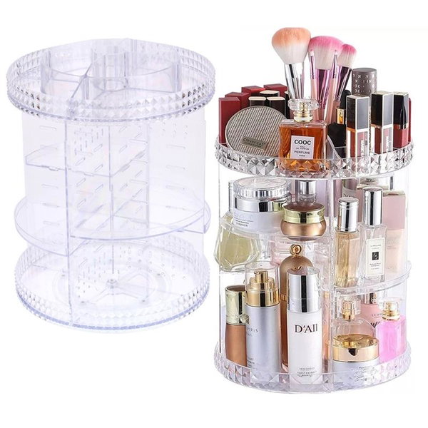 Obrotowy Organizer na Kosmetyki do Makijażu Pojemnik na Biżuterię Perfumy