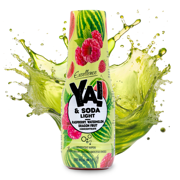 Koncentrat o smaku maliny, arbuza i smoczego owocu 500 ml YA!&SODA LIGHT