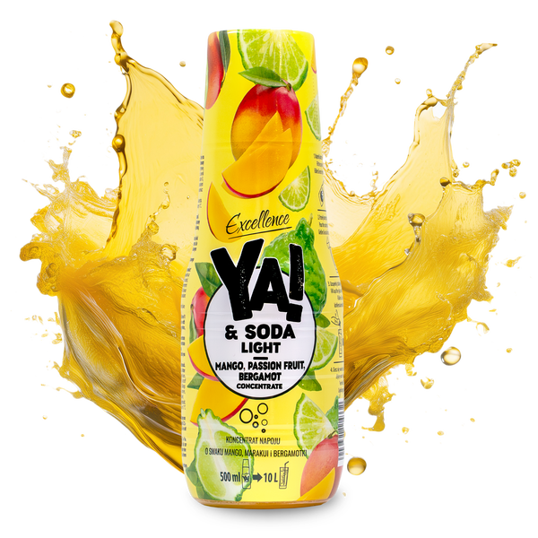 Koncentrat napoju o smaku mango marakui i bergamotki 500 ml YA!&SODA LIGHT