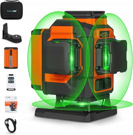 TakamineTech laser krzyżowy zielony poziomica laserowa 3 x 360 stopni 3D