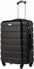 COOLIFE 1697 Twarda średnia walizka ABS 24'' 67x46x26 60L zamek TSA CZARNA