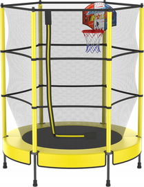 TRAMPOLINA OGRODOWA Z WYSOKĄ SIATKĄ I KOSZEM 145 CM Dla Dzieci