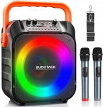 Karaoke z 2 Mikrofonami SUDOTACK SP70B Bluetooth AUX LED 15W