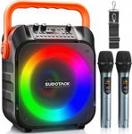 GŁOŚNIK KARAOKE SUDOTACK SP-70 DO KARAOKE Z 2 MIKROFONAMI BLUETOOTH AUX LED