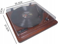Gramofon 636BP-88 brązowy z wbudowanym u głośnikami