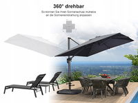 Parasol z wysięgnikiem Kontrast szary 250 x 250 cm
