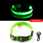 Obroża USB zielony styl Rozmiar S Nylonowa LED