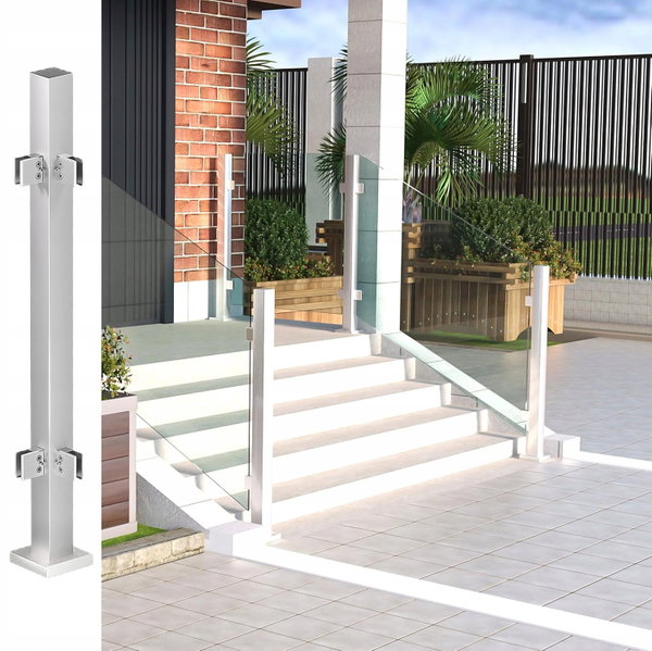 CVter słupek balustrady ze stali nierdzewnej z zaciskiem narożny 91 cm