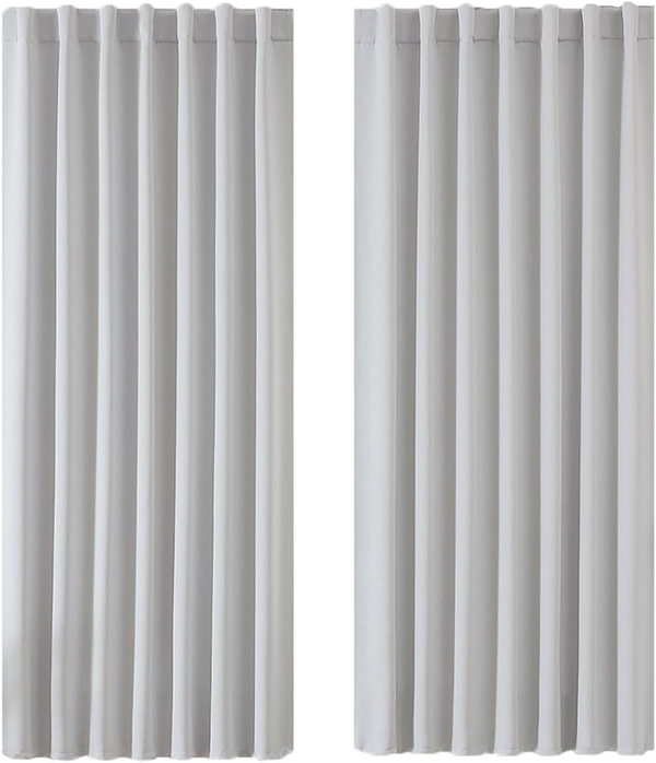 Joydeco Zasłona zaciemniająca z zakładkami 210 x 132 cm jasnoszara 2 sztuki
