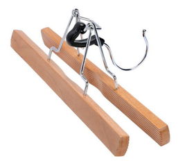 Wieszak drewniany zaciskowy na spodnie spódnice