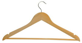 Wieszak drewniany na ubrania z poprzeczką Standard