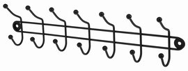 Wieszak ścienny haczyki Black 7 czarny na ręczniki ubrania
