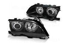 LAMPY Do BMW E46 Od 2001 Do 2005 SEDAN TOURING BIAŁE Ringi LED GRATIS H7