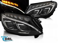 LAMPY do MERCEDES W205 C-KLASA 2014 do 2018 DRL LED BLACK