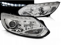 LAMPY PRZEDNIE DO FORD FOCUS MK3 OD 2011 DO 2014 LED CHROME