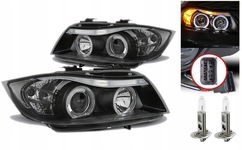 Lampy Reflektory BMW E90/E91 Od 2005 Do 2008 Ringi LED GRATIS ŻARÓWKI H1