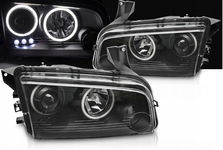 Nowe REFLEKTORY Lampy Do DODGE CHARGER LX Od 2006 Do 2010 RINGI + Żarówki