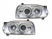 VW GOLF 3 III Reflektory Lampy SOCZEWKOWE CHROM