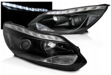 Nowe LAMPY PRZEDNIE FORD FOCUS 3 MK3 Od 2011 Do 2014 LED BLACK Gratis H1