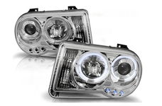 NOWE LAMPY Reflektory Do CHRYSLER 300C OD 2005- Soczewki Ringi Chrome