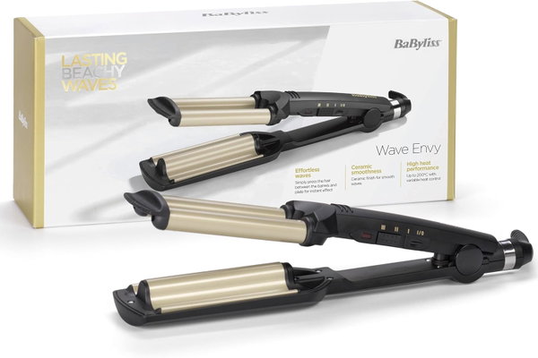 Falownica do Włosów BaByliss C260E Fale Plażowe Ceramiczna Lokówka Złota