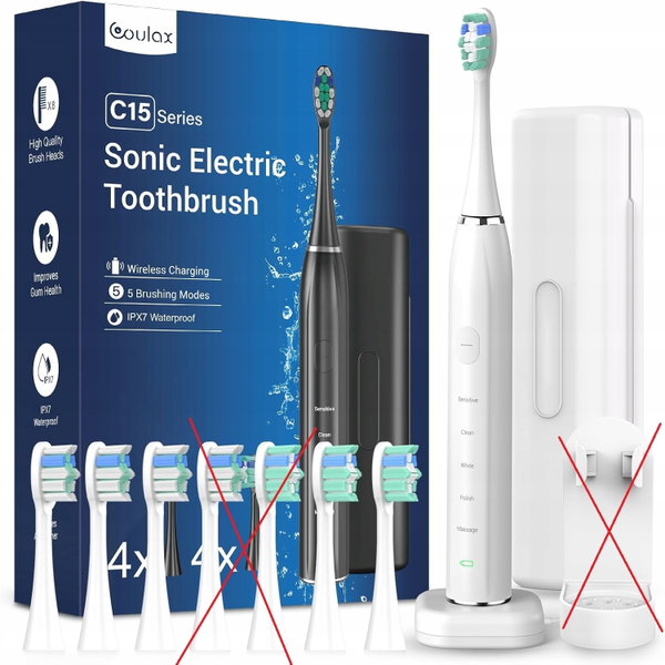 COULAX Szczoteczka Elektroniczna Soniczna 5 Trybów Biała