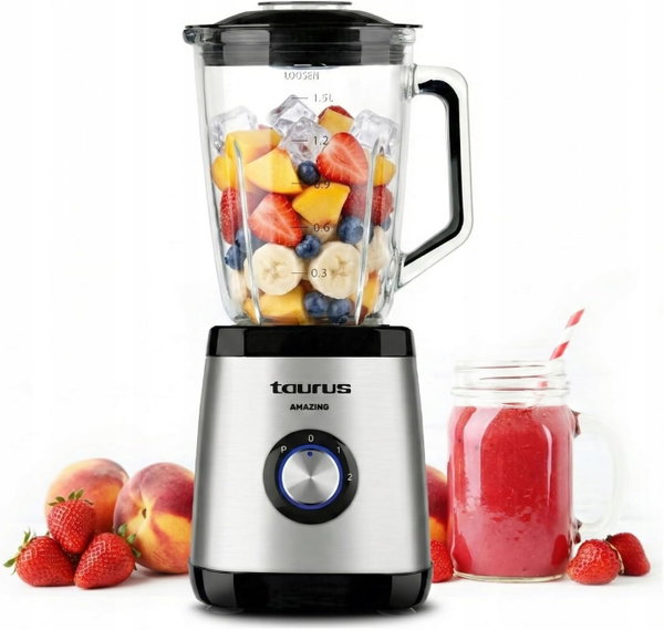 Blender Kielichowy Taurus AMAZING Mikser Stojący Szklany 1500W Koktajlowy