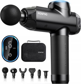 RENPHO Pistolet do masażu USB-C 6 głowic LED
