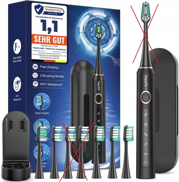 Szczoteczka soniczna YteaTH T05 + 5 końcówek etui