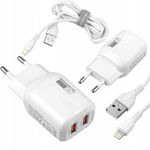SZYBKA ŁADOWARKA DO IPHONE 6 7 8 11 12 ŁADOWARKA SIECIOWA 2XUSB 2.4A +KABEL
