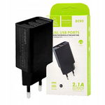 ŁADOWARKA USB DO TELEFONU SIECIOWA 2XUSB CZARNA 2100mA 2.1A UNIWERSALNA
