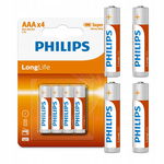 BATERIE PHILIPS AAA LR03 LONGLIFE ALKAICZNE ZESTAW BATERII 4 SZT R03L4B/10