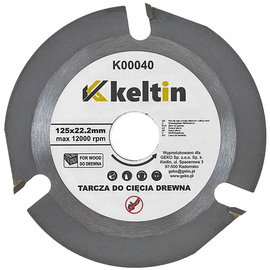 TARCZA DO CIĘCIA DREWNA NA SZLIFIERKĘ KĄTOWĄ 125x22,2 KELTIN K00040 3 ZĘBNA