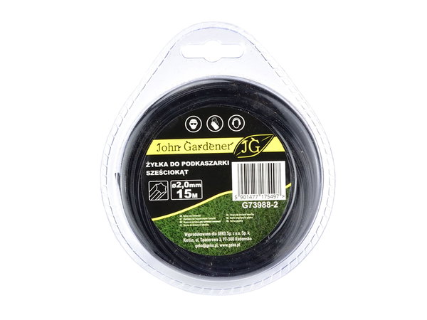 ŻYŁKA TNĄCA DO KOS I PODKASZAREK 2 MM 15 MB JG G73988-2 SZEŚCIOKĄT