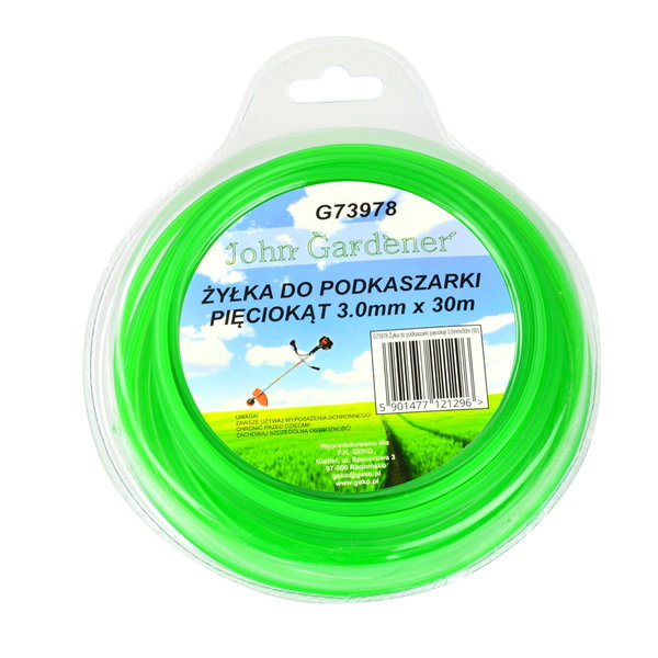ŻYŁKA TNĄCA DO KOS I PODKASZAREK 3 MM 30 MB JG G73978 PIĘCIOKĄT