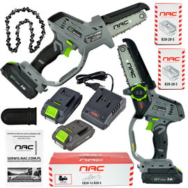PIŁA PILARKA AKUMULATOROWA DO GAŁĘZI NAC CB20-12-B20-S 20 V 2 Ah 13 CM