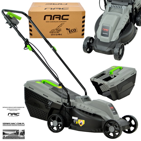 KOSIARKA ELEKTRYCZNA NAC LE13-32-PB-C 1300 W SZEROKOŚĆ 32 CM BARDZO LEKKA
