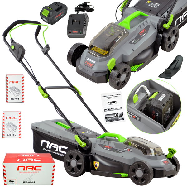 KOSIARKA AKUMULATOROWA NAC LB20-33-B40-S 20 V 4 Ah SZER. 33 CM LEKKA MOCNA