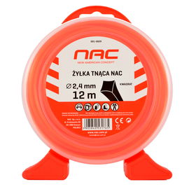 ŻYŁKA TNĄCA NAC DO KOS I PODKASZAREK ŚREDNICA 2,4 MM DŁUGOŚĆ 12 MB KWADRAT