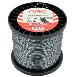 ŻYŁKA TNĄCA NAC DO KOS I PODKASZAREK 3 MM 75 MB SKRĘCANY KWADRAT + RDZEŃ