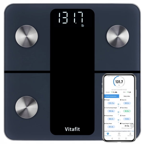 Waga Łazienkowa Inteligentna 13 Pomiarów Ciała | Bluetooth | Aplikacja | 18