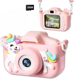 APARAT DLA DZIECI JEDNOROŻEC RÓŻOWY 12MP 1080P KARTA SD 32GB ETXJ008