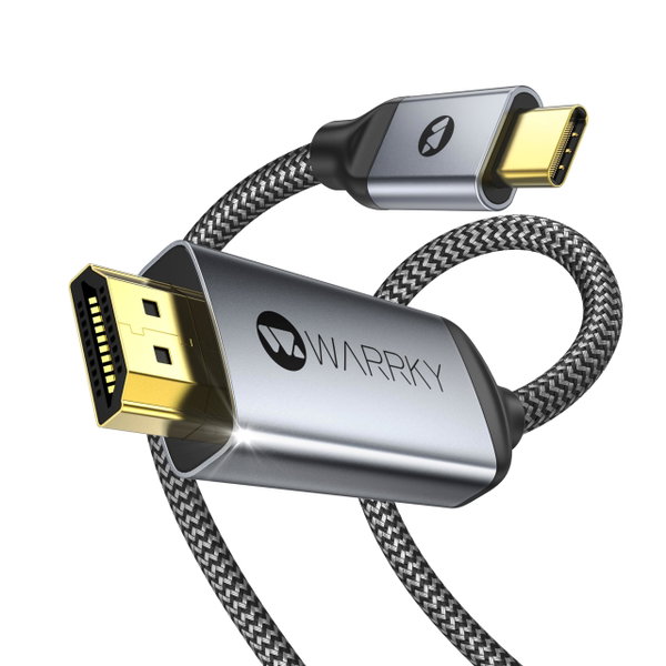KABEL USB-C NA HDMI WARRKY 4K 30HZ 1.8M PLECIONY SZARY