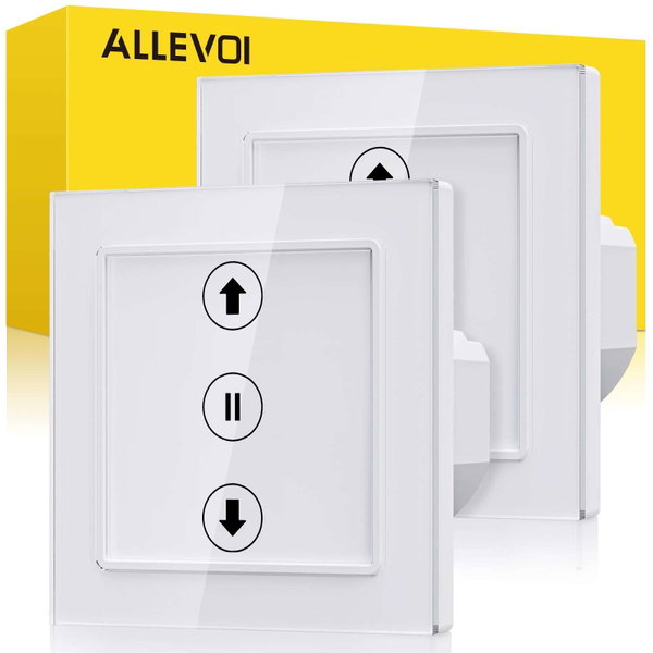 PRZEŁĄCZNIK ROLET WIFI ALLEVOI CS01-G 80X80 MM SMARTLIFE ALEXA GOOGLE