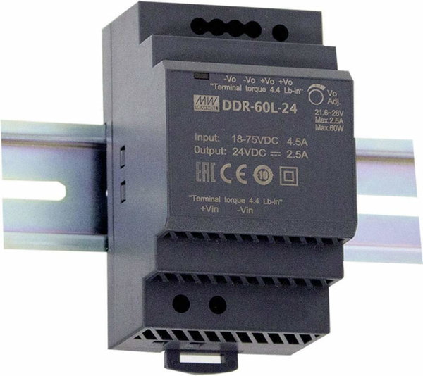 PRZETWORNICA DC/DC MEAN WELL DDR-60G-12 60W 5A NA SZYNĘ DIN