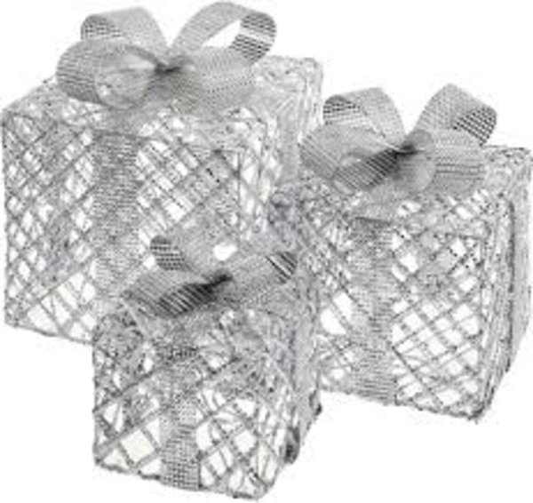 PUDEŁKA PREZENTOWE FANTASK 24885DECM-VC 3 SZT. LED 25X25X23 CM BIAŁE