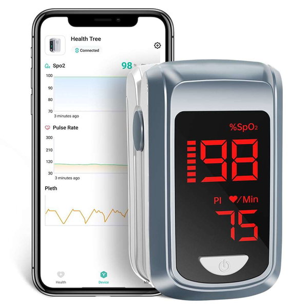 PULSOKSYMETR NAPALCOWY HOLFENRY JKS50CL BLUETOOTH OLED BIAŁY