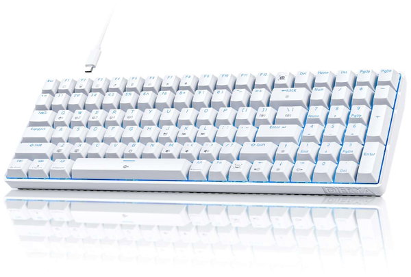 Dierya DK98SE Klawiatura Mechaniczna 98 Blue Switch USB-C US Biała QWERTY